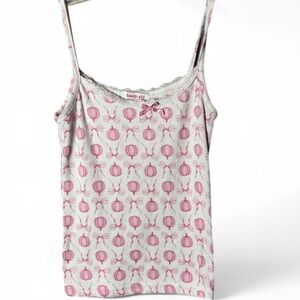 Coquette Pink & White Pumpkin & Bow Tank Top